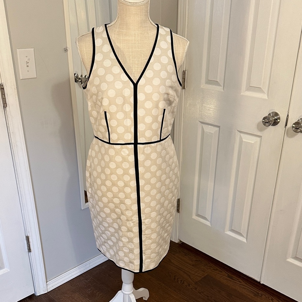 Ann Taylor Cream Polka Dot Midi Dress